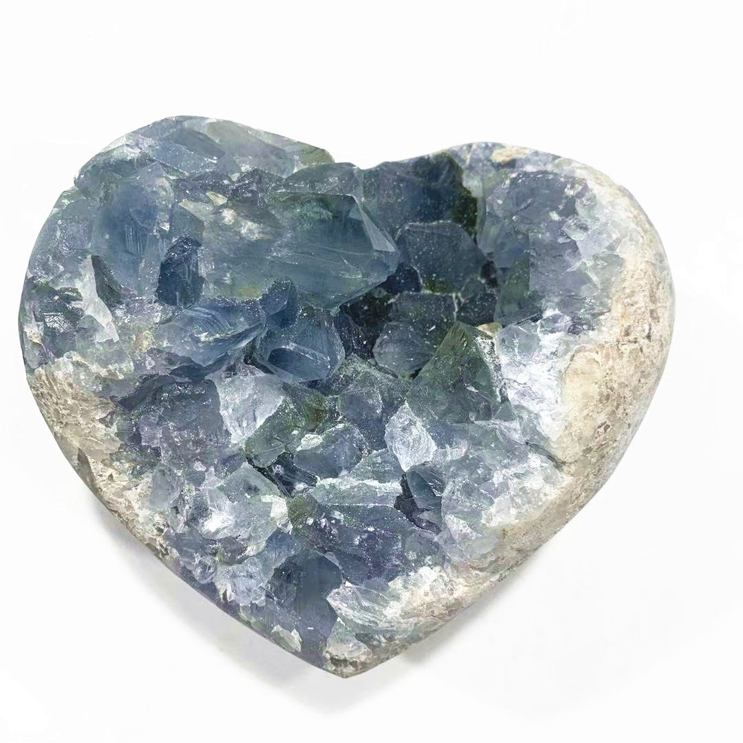 Blue Celestite Heart Shaped Cluster