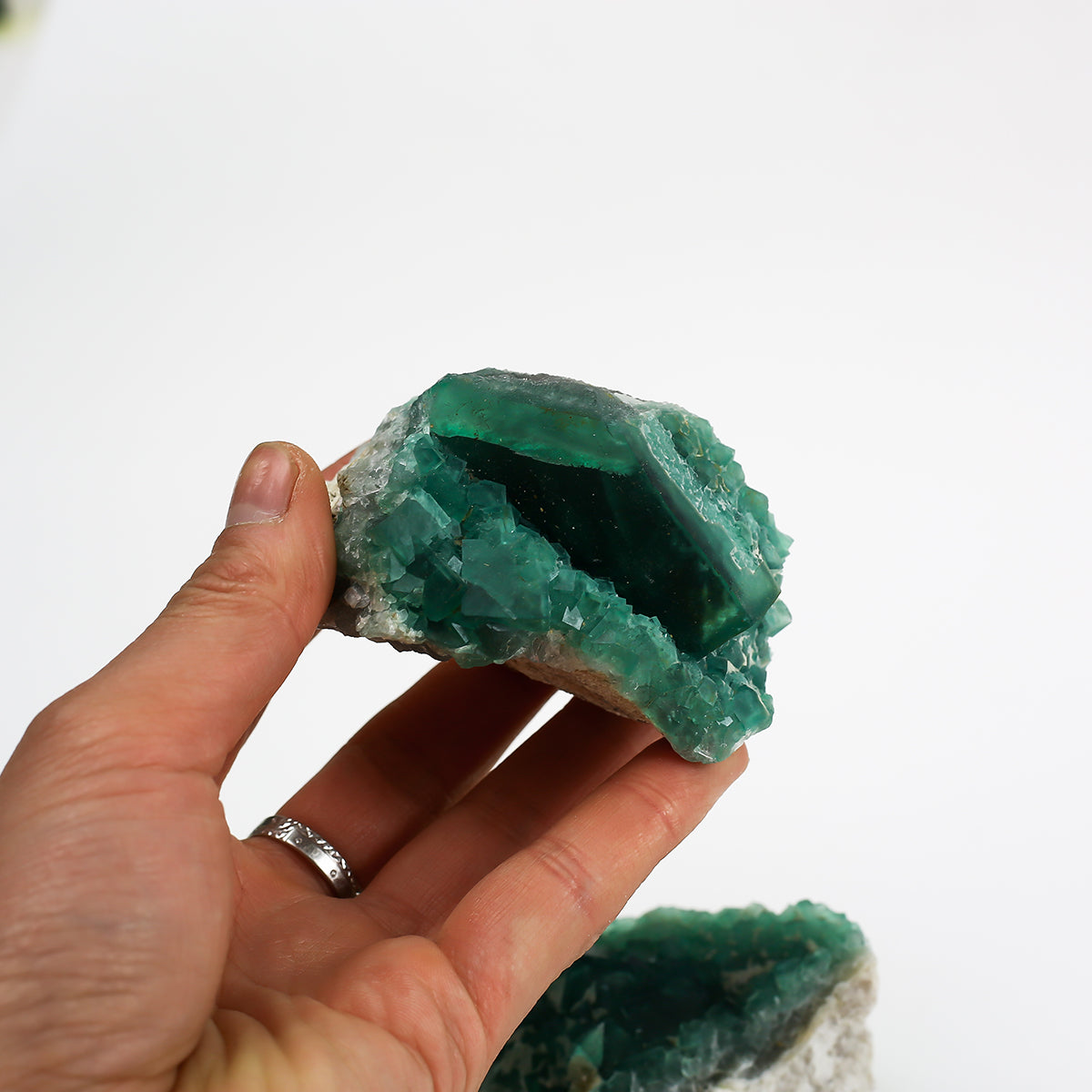 Natural Crystal Green Fluorite Cluster