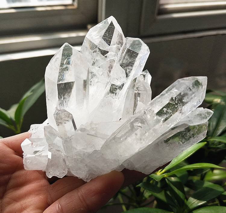 Natural Crystal Clear Quartz Cluster