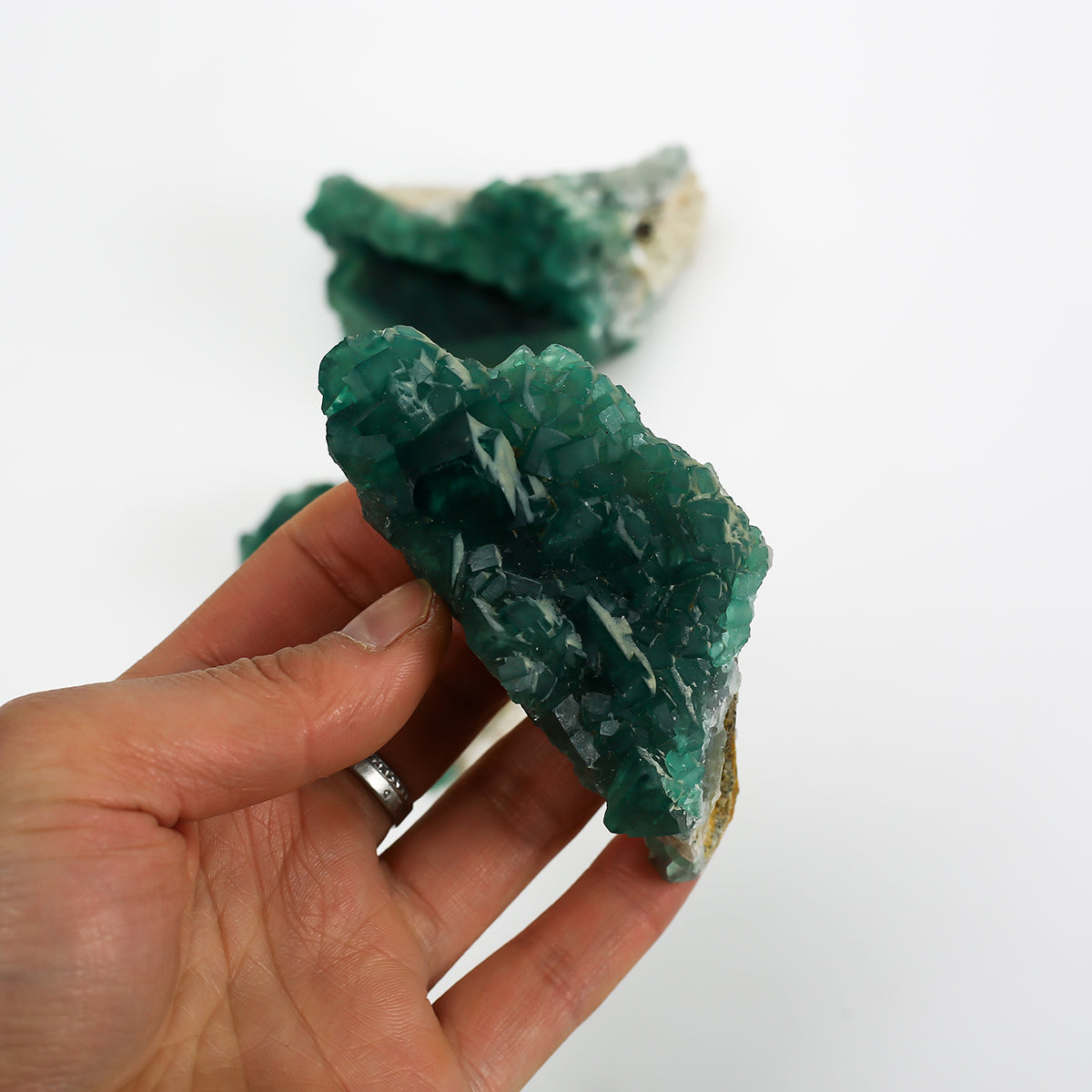 Natural Crystal Green Fluorite Cluster